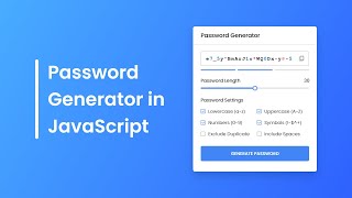 Random Password Generator in HTML CSS & JavaScript | Password Generator in JavaScript