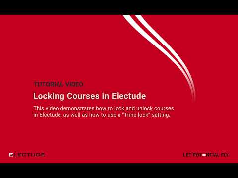 Electude - Tutorial: Locking courses in Electude