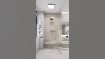 Modern Shower with Wood Stone | Made with #blender  & #d5render