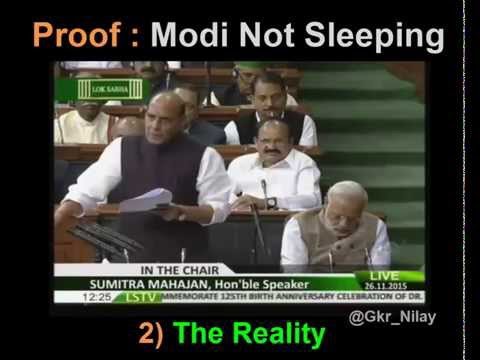 Proof : Modi was Not Sleeping In Loksabha (Parliament)