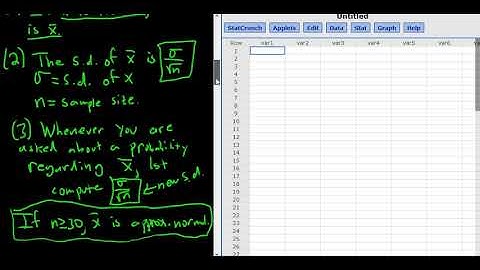 Introduction to the Central Limit Theorem with an Example in StatCrunch