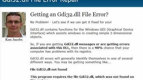 Gdi32.dll Error Fix - Gdi32dll.com