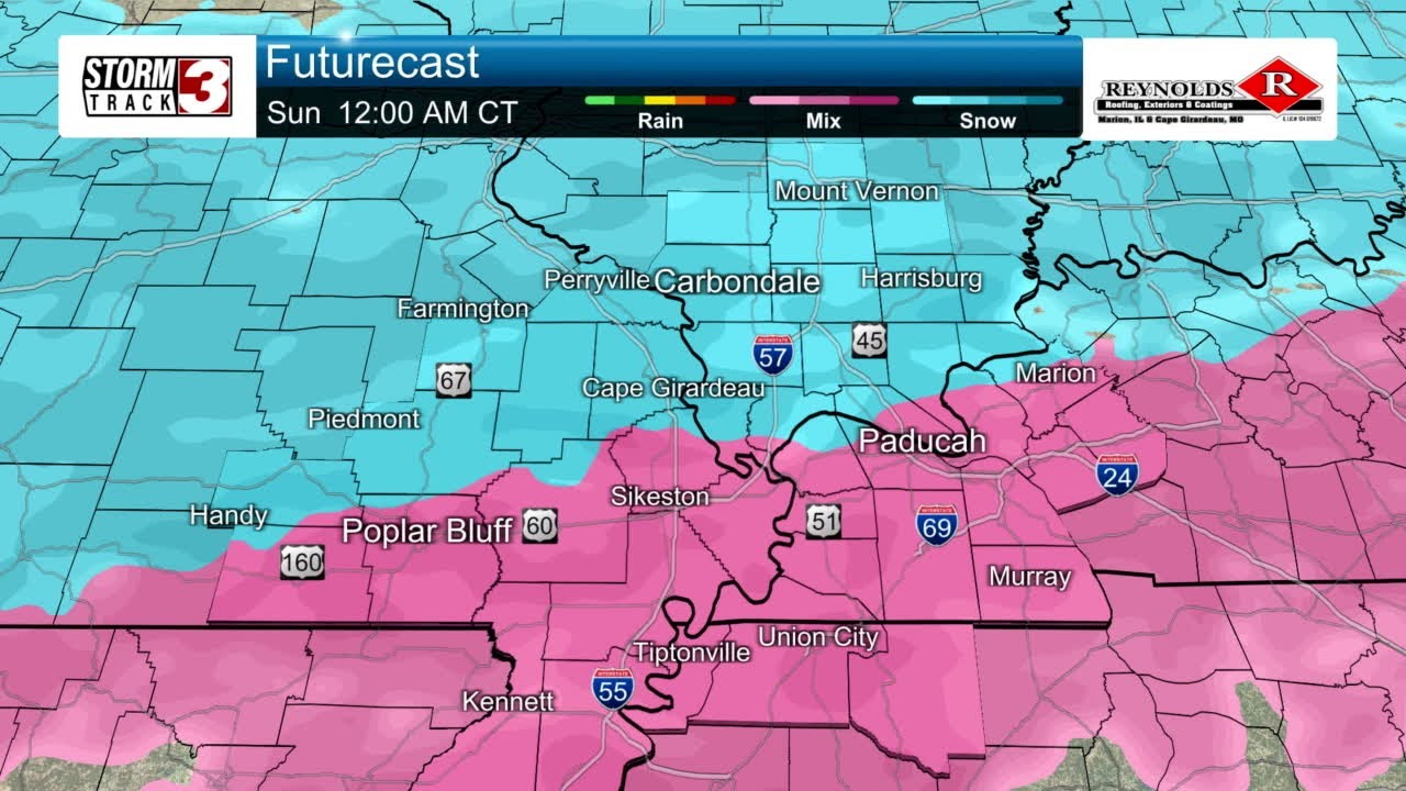 The latest timeline of on and off snow with the combination of sleet ...