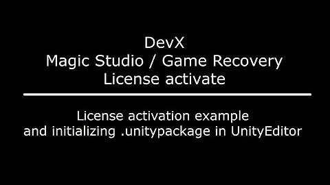 How to activate license for DevX MagicStudio/GameRecovery