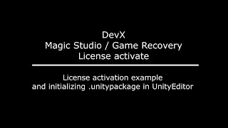 How To Activate License For Devx Magicstudiogamerecovery