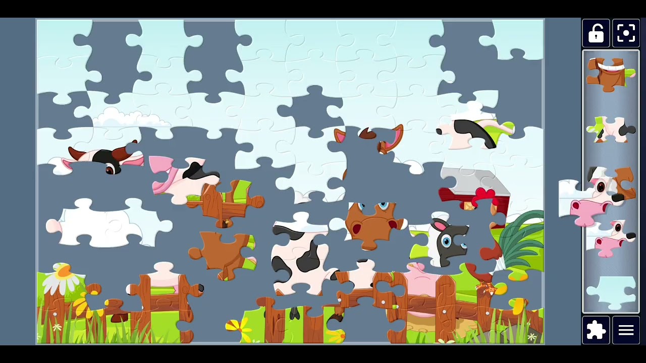 Happy Farm Animal Cartoon Collection🐄🐑🐴| Fun Jigsaw Puzzle Game with Matching Sound | puzzlemaster78