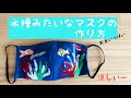 水槽みたいなマスクの作り方　majam35 おもしろマスク　魚たちがいる　色彩豊かなマスクアート