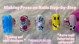 HOW TO MAKE PRESS ON NAILS 💕| Aura Nail Tutorial | Beginner Friendly 💗|Watch me work| Thenailplug510