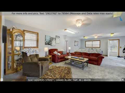 3247 HOSPERS Street, Grand Blanc Twp, MI home video tour