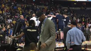 An emotional John Beilein addresses the crowd after Big Ten title