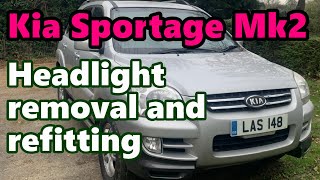 Kia Sportage mk2 . Removing and replacing the headlight - Changing bulbs and beam alignment 2002 2007 Kia Headlight Headlamp Bulb Replacement