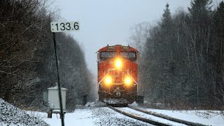 7 Train Day During a Snowy Day Around Moncton, NB