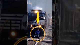 Man Takes a Chance And Tries To Beat a Train!