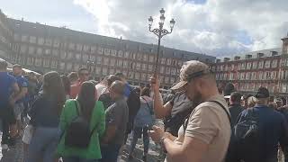 Porra del Chelsee en la Plaza Mayor, Madrid, España.