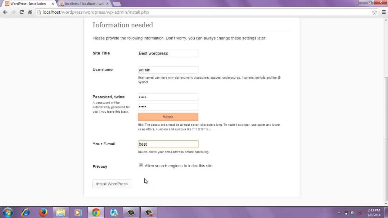 how to install wordpress on xampp folder on php YouTube