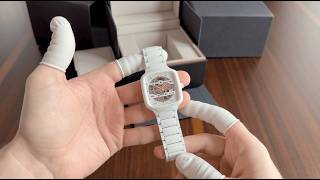 Céramique Blanche, Détails Infinis / Rado True Square Automatic Skeleton 38Mm Réf. R27126012