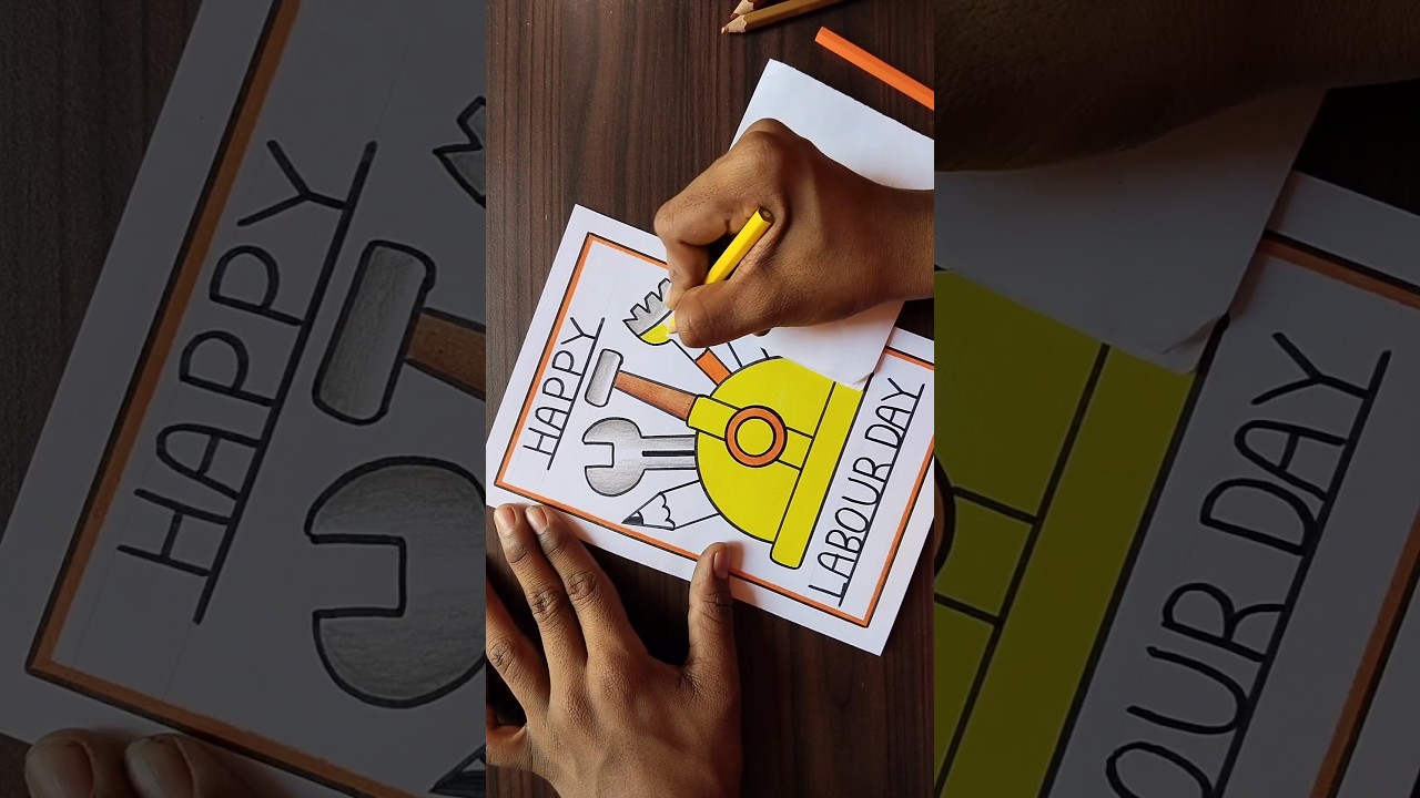 Labour Day Card Easy / Happy Labour Day Card / Labour Day Drawing 