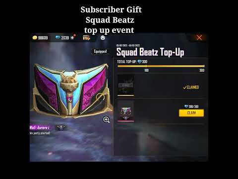 Subscriber Gift Squad Beatz  top up event #shorts #freefire  PERFECT  PARA SAMSUNGJ2,J5,J7,A5,A6,A7