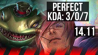 TAHM KENCH vs SETT (TOP) | 3/0/7, 700+ games | EUW Master | 14.11