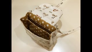 清秀佳人布坊 - 手作教學 - 雙內袋隔間側背包(袋底不相通)*with English subtitles*