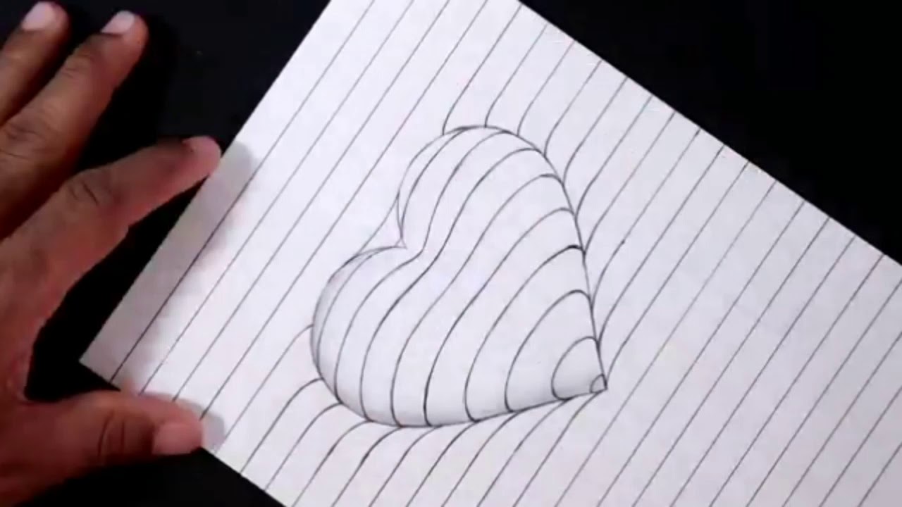 Tuto Comment Dessiner Un Joli Coeur En Relief 3d Etape Par Etape Youtube