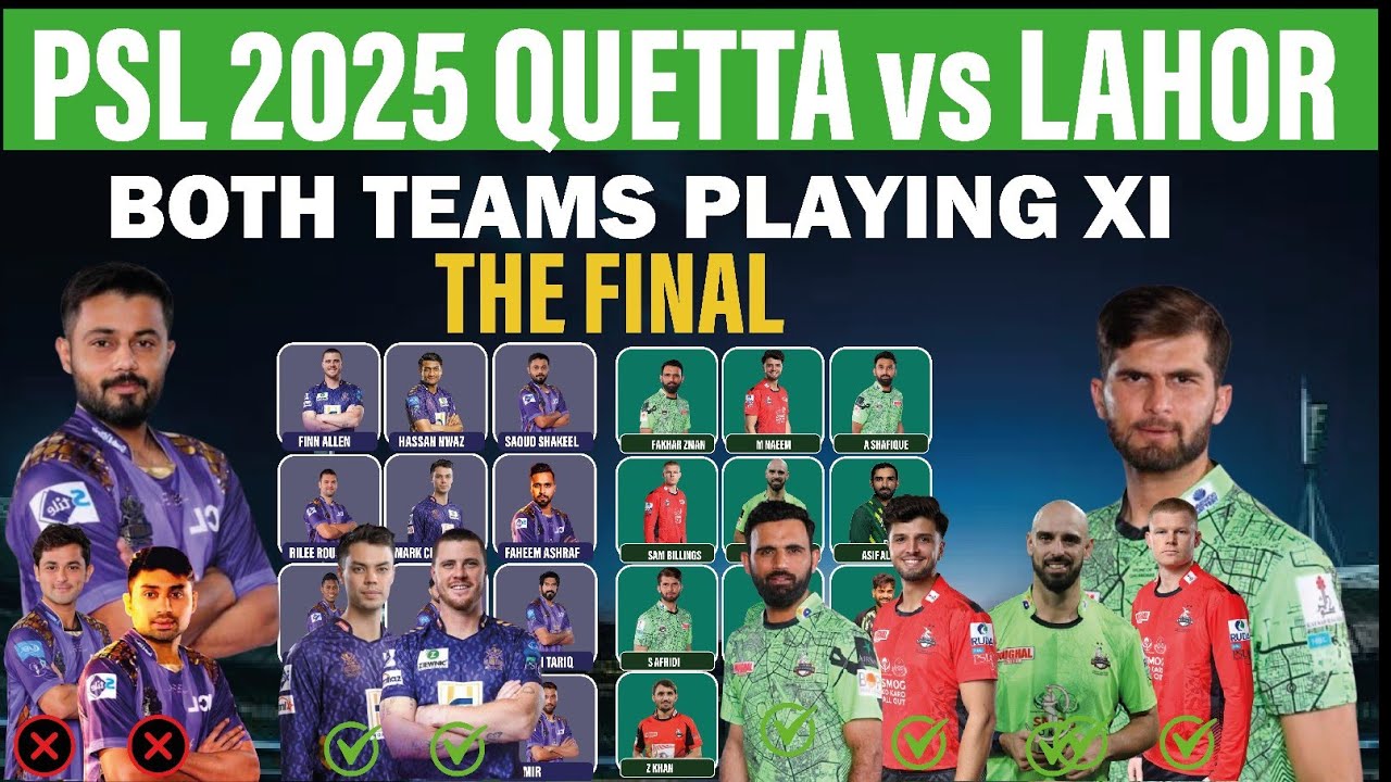 PSL 10 final match Lahore qalandar vs Quetta gladiators Both teams ...