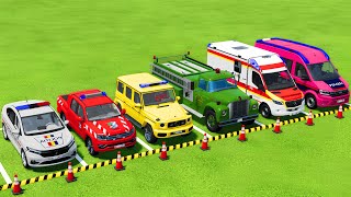 Download Lagu POLICE CARS, FIRE DEPARTMENT, AMBULANCE VEHICLES TRANSPORTING WITH MAN TRUCKS ! Farming Simulator 25 MP3