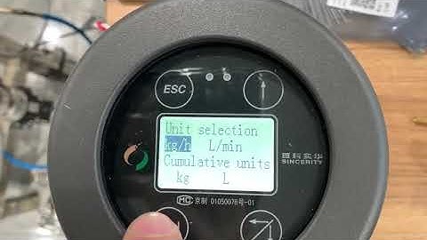 Sincerity coriolis flow meter Display unit change guidance to GPM.