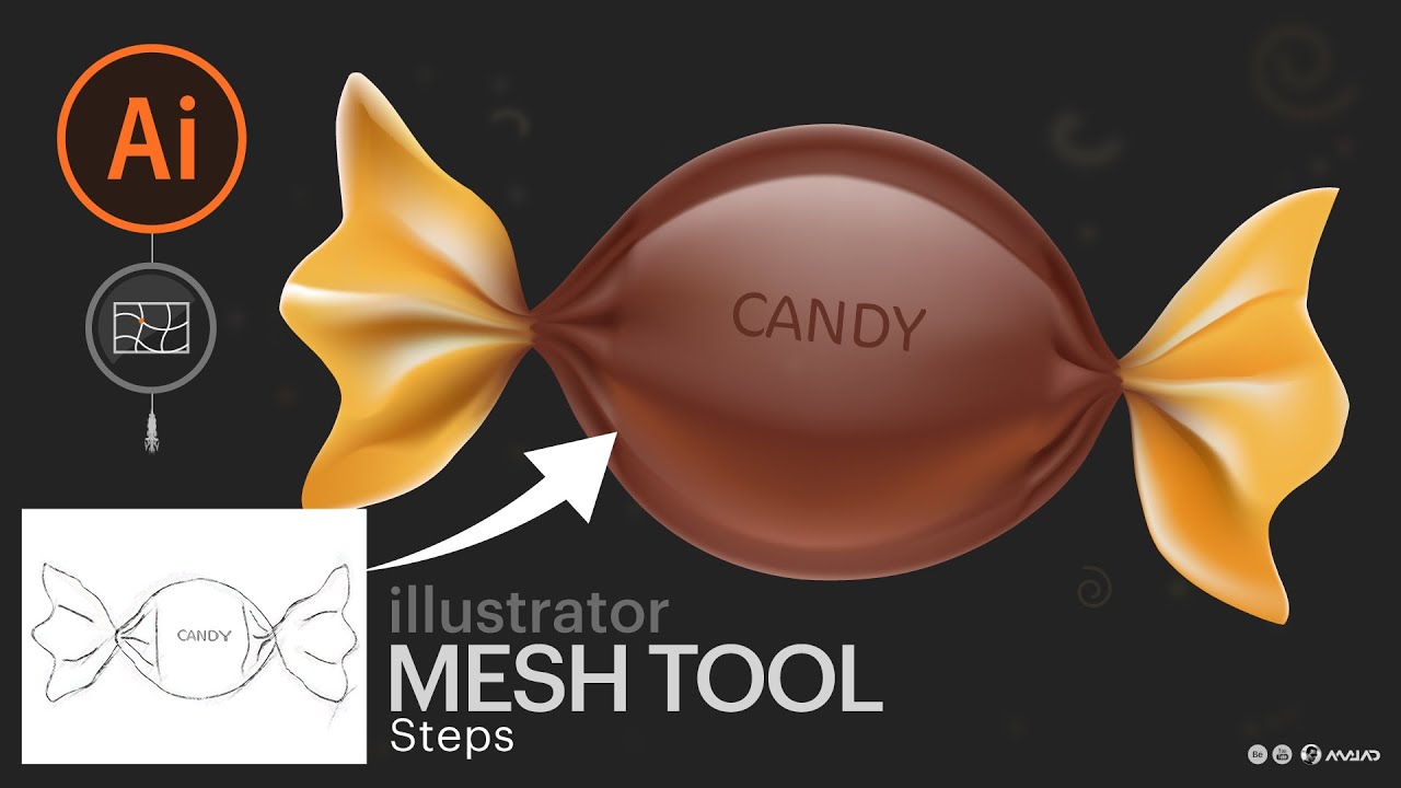 Candy tutorial in Adobe Illustrator for Beginners using gradient mesh ...