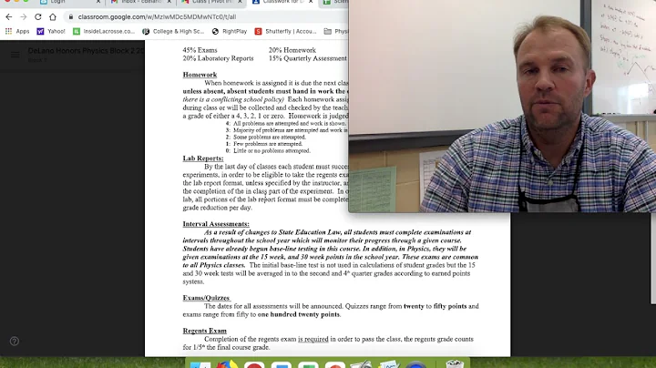 Back to School Night Video DeLano Honors Physics 2...
