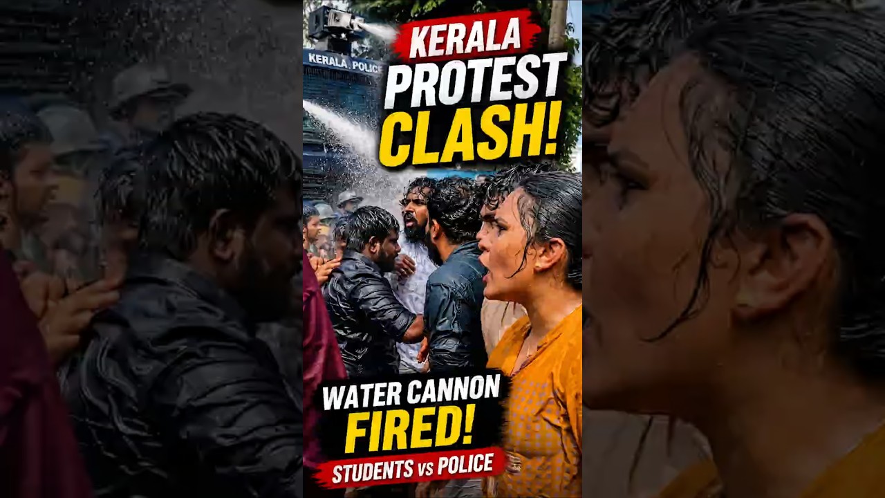 Kerala Police Use Water Cannons on Student Protesters!  #talksview #breakingnews