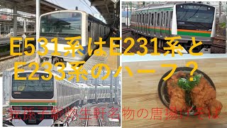 #E531系 は#E231系 と#E233系 のハーフ？　#E531系 の多要素を探しながら、#昼食 を食べにわざわざ#我孫子 まで#唐揚げそば を食べに行く鉄オタ