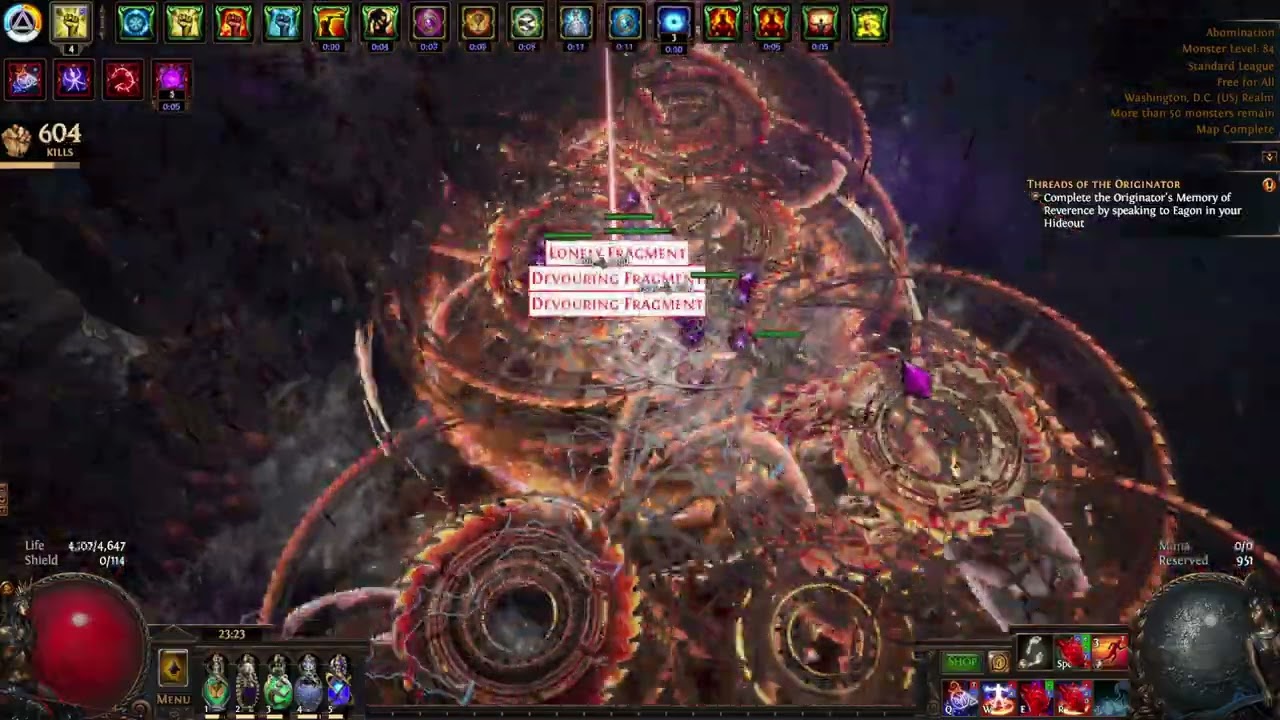 Map T17 Abomination With Vaal Blade Vortex POE 3.27 STD (6.5 Mirrors)