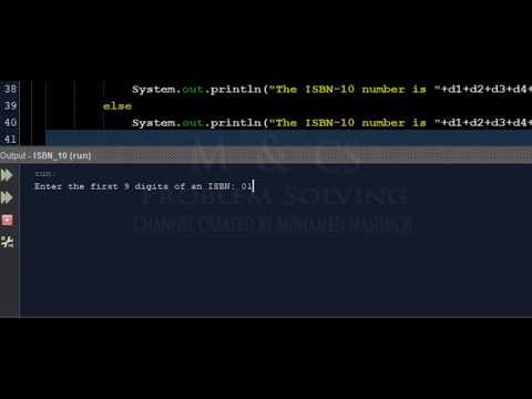 Write A Program To Calculate & Display International Standard Book Number ISBN-10 | Java