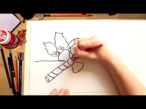 COMO DESENHAR UMA BENGALINHA DE NATAL - DESENHOS DE NATAL PARA CRIANÇAS