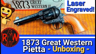 Pietta Great Western II Engraved .45 Colt Unboxing