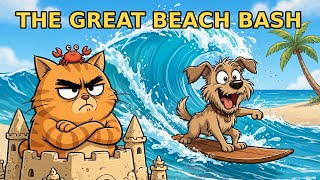 Puppy vs Grumpy Cat at the BEACH 😂🌊 | Romeo & Diggy