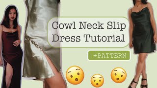 Cowl Neck Slip Dress Tutorial | +PATTERN