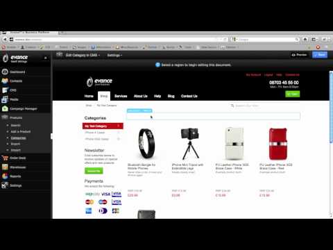 Editing category pages in the Evance CMS