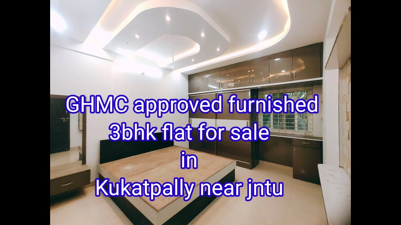 Ghmc approved furnished 3bhk east facing flat for sale in Kukatpally