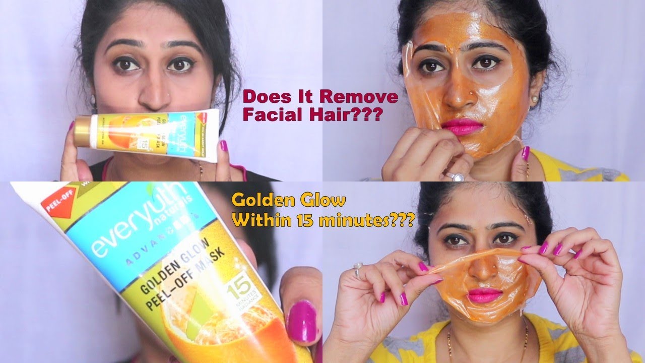 Does it Remove Facial Hair? Everyouth Golden Glow Peel Off Mask Review -  YouTube