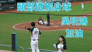 頭部遭觸身球倒地送醫 吳明鴻加油 台鋼雄鷹 Wing Stars CPBL