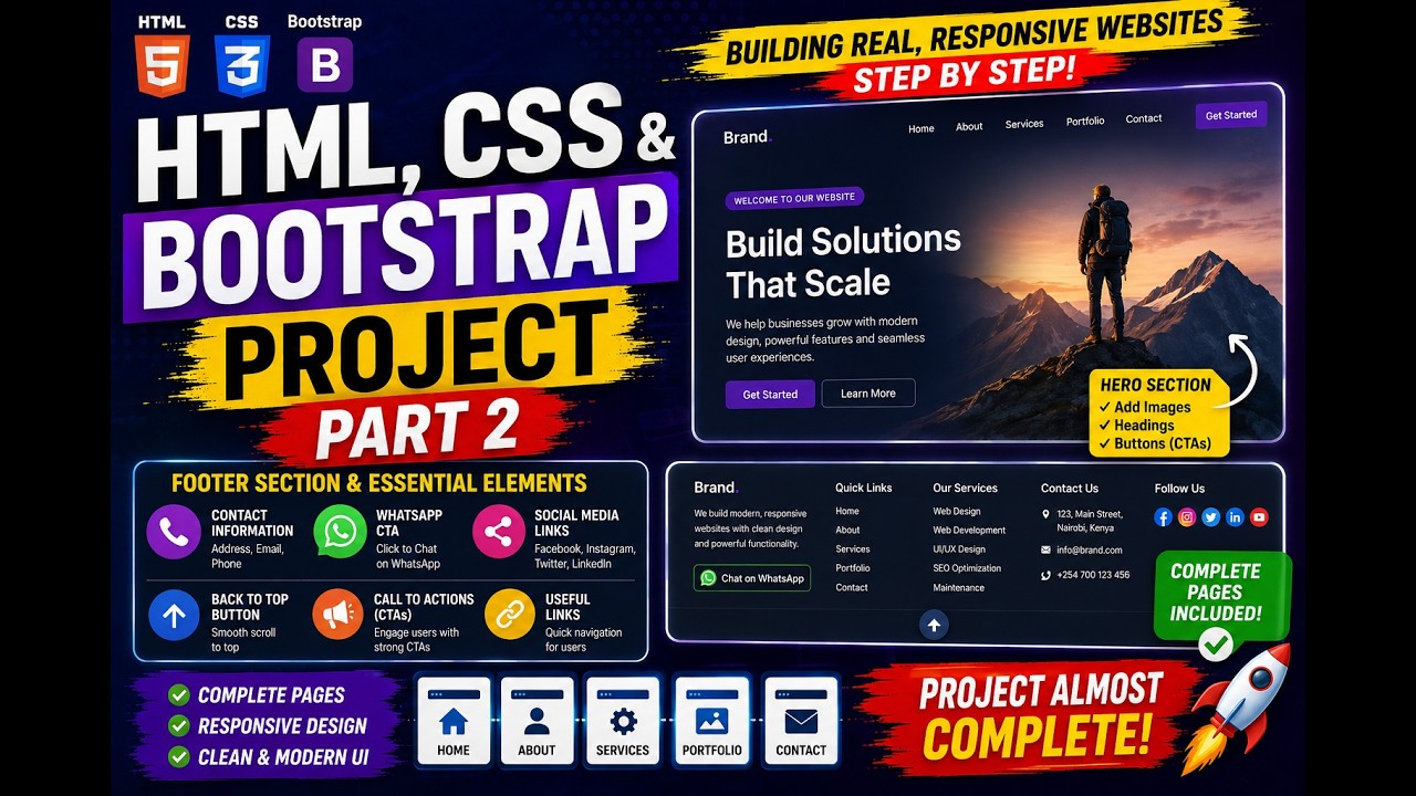 別冊インターフェース BootStrap Project-2 Project 2 - HTML, CSS and Bootstrap Part 2 - YouTube