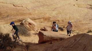 The girls finishing their hike through "The Valley of Fire".