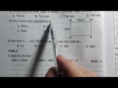Video Tự kiểm tra toán lớp 3 - vở bài tập tập 2 trang 50 - youtube