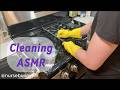 Cleaning Stove in Rubber Gloves