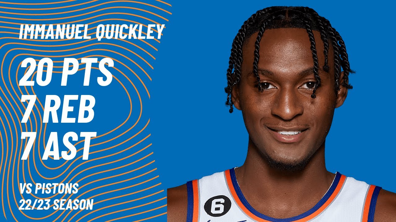 Immanuel Quickley vs Detroit Pistons | 21.10.2022 - YouTube