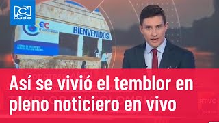 Fuerte temblor en Colombia: así se sintió en pleno noticiero