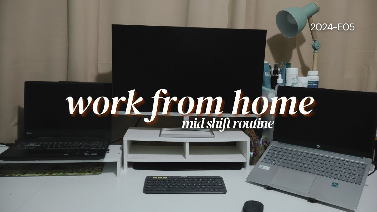 work from home work vlog | productive mid shift routine 1-11 pm - YouTube