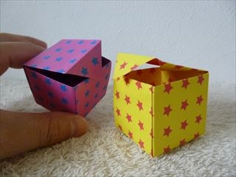 ハンドメイド 折り紙 ふた付きの可愛い四角い箱 折り方 作り方 How To Make A Cute Square Box Youtube